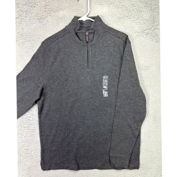 Club Room Club Room Sweater Mens Large Charcoal Grey Ribbed Quarter Zip Pullover MENS NEW Size US L / EU 52-54 / 3 - 3 Thumbnail