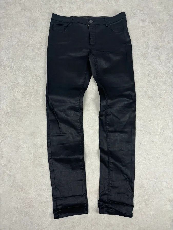 Prada AW2009 Prada Black Slim Waxed Effect Denim Jeans Size US 32 / EU 48 - 1 Thumbnail