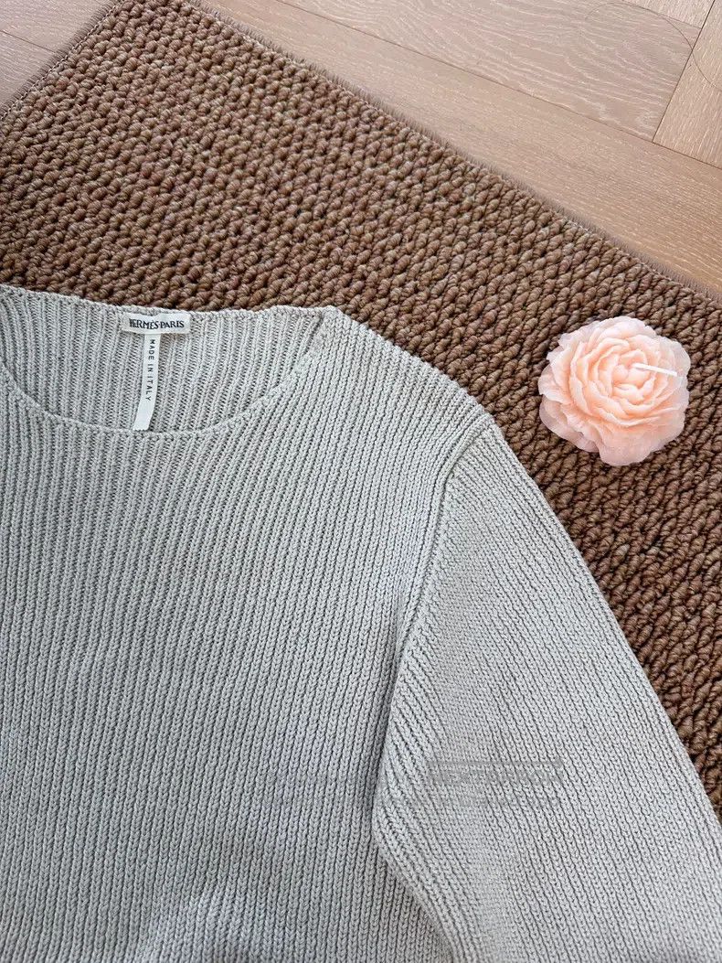 Hermes Hermes Silk Button Knit Top - Oatmeal Size M / US 6-8 / IT 42-44 - 5 Thumbnail