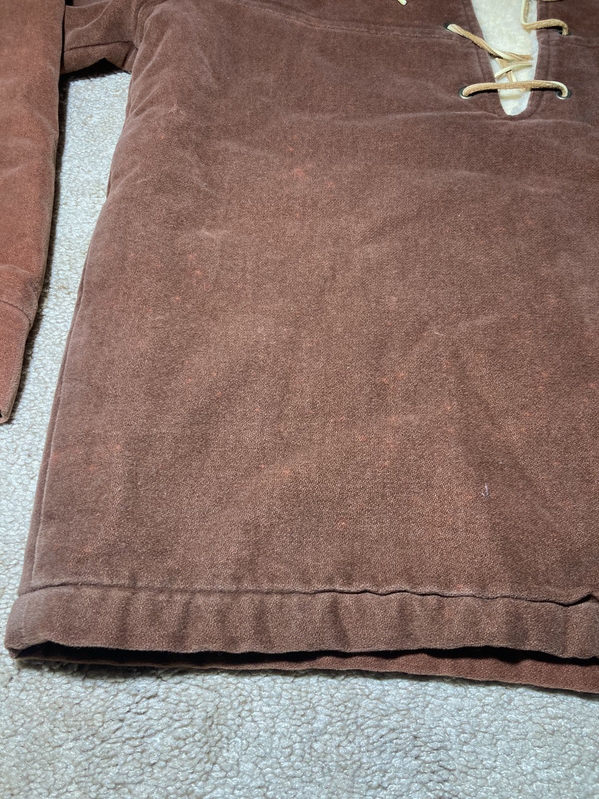 2000s Vintage Bape Fleece Brown Pullover Lace String OG 90s