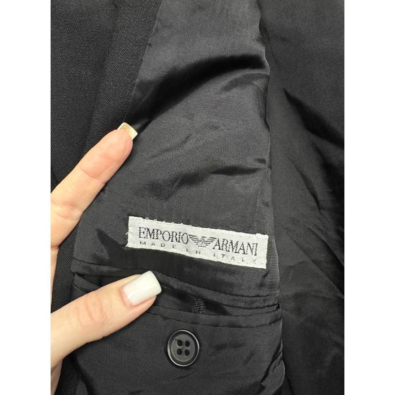 Emporio Armani Emporio Armani Blazer Mens Two Buttons Wool Black Size L Size 42R - 6 Thumbnail