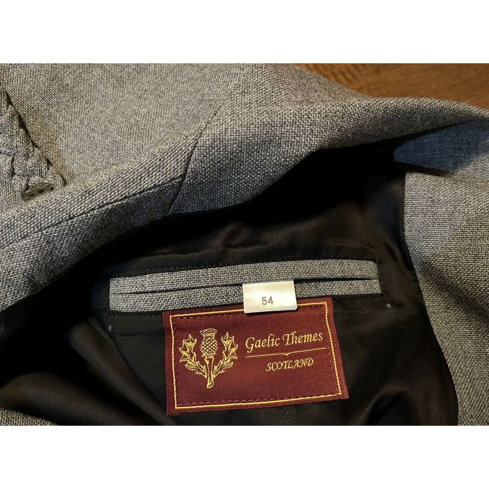 Vintage Gaelic Themes Scotland Arrochar Grey Braemar Tweed Blazer Kilt Jacket Men 54S Blazer Wool Button Short Gray 54 Mens Size 54R - 6 Thumbnail