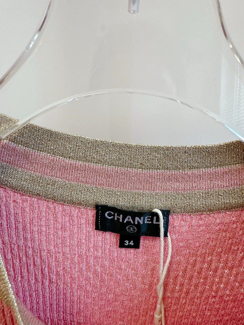 Chanel Chanel Egyptian series pink knitted short sleeves Size XXS / US 00 / IT 34 - 4 Thumbnail