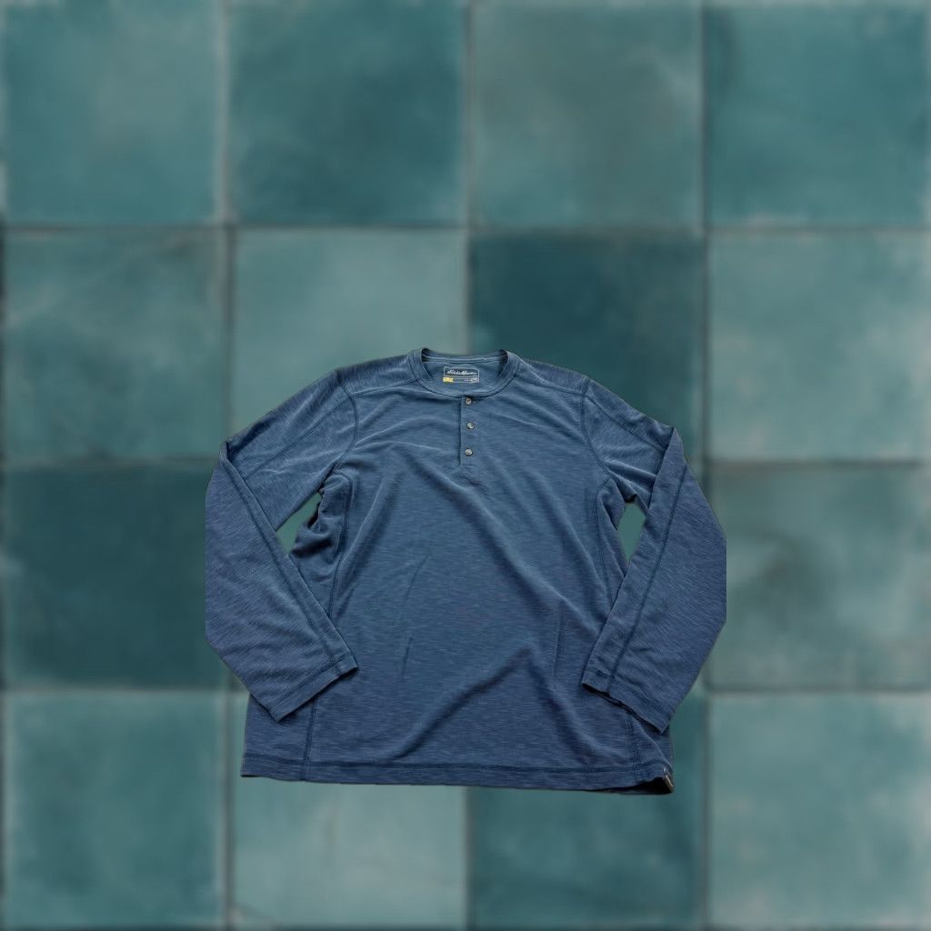 Eddie Bauer Eddie Bauer Shirt Mens L Blue Active Performance Long Sleeve Henley Tencel Lyocell Polyester Travex Size US L / EU 52-54 / 3 - 1 Thumbnail