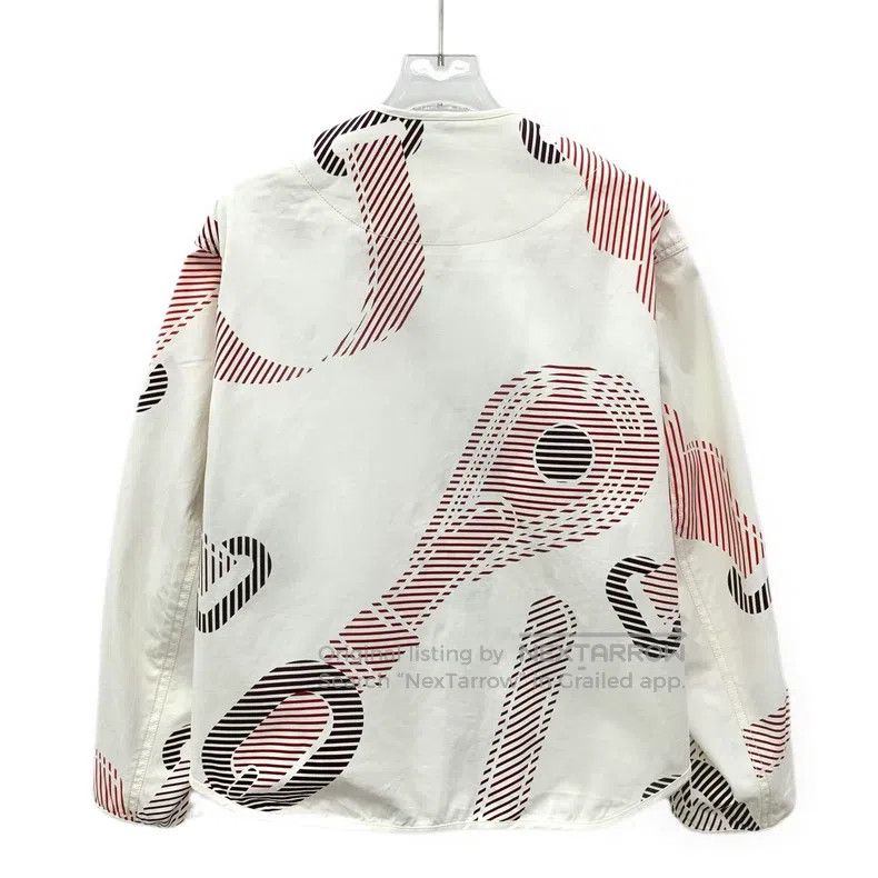 Hermes Hermes White Printed Cotton Single Breasted Long Sleeve Ja Size XXS / US 00 / IT 34 - 2 Thumbnail