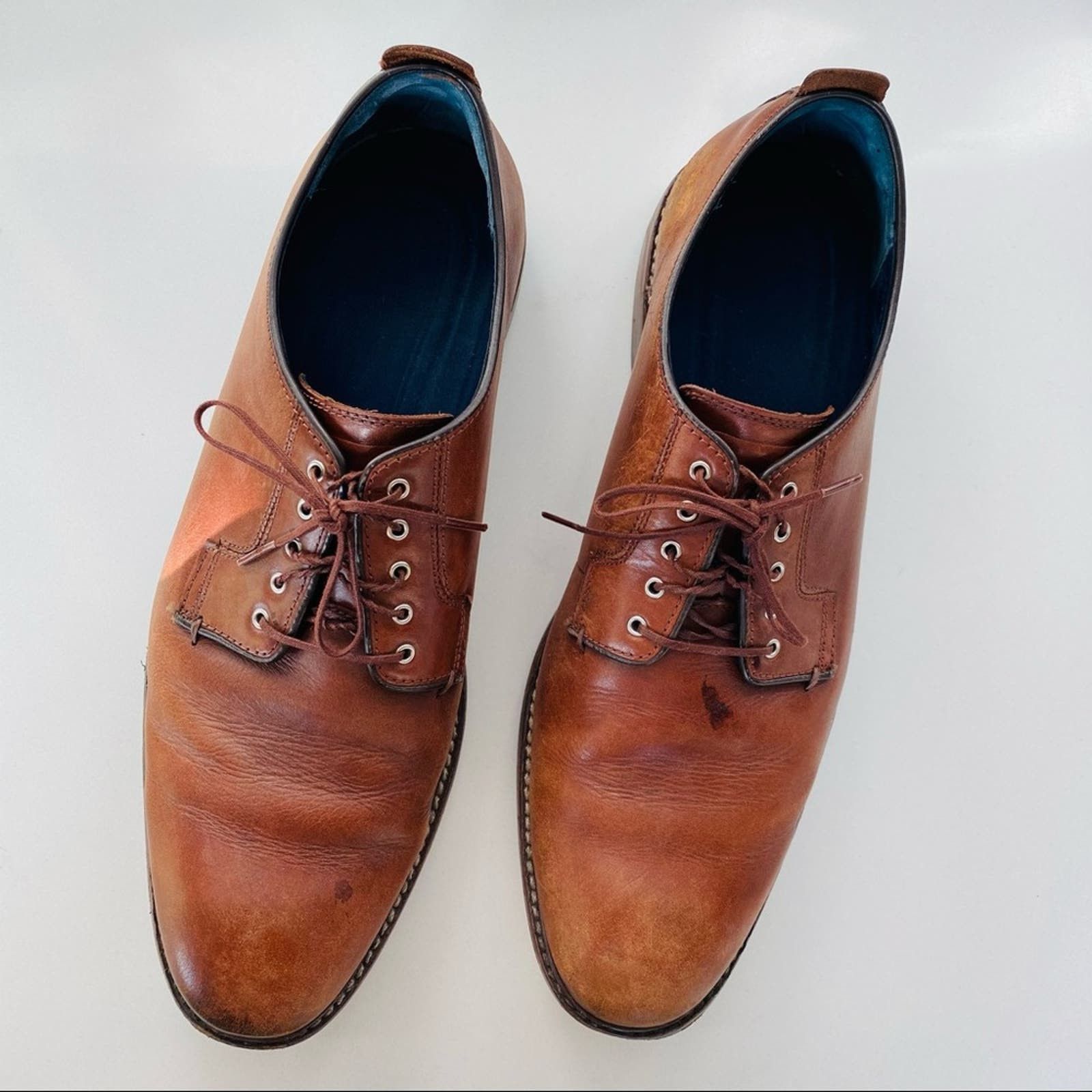 image of Cole Haan Mens Brown Leather Lace Oxford Dress Casual Shoes (Size 13)