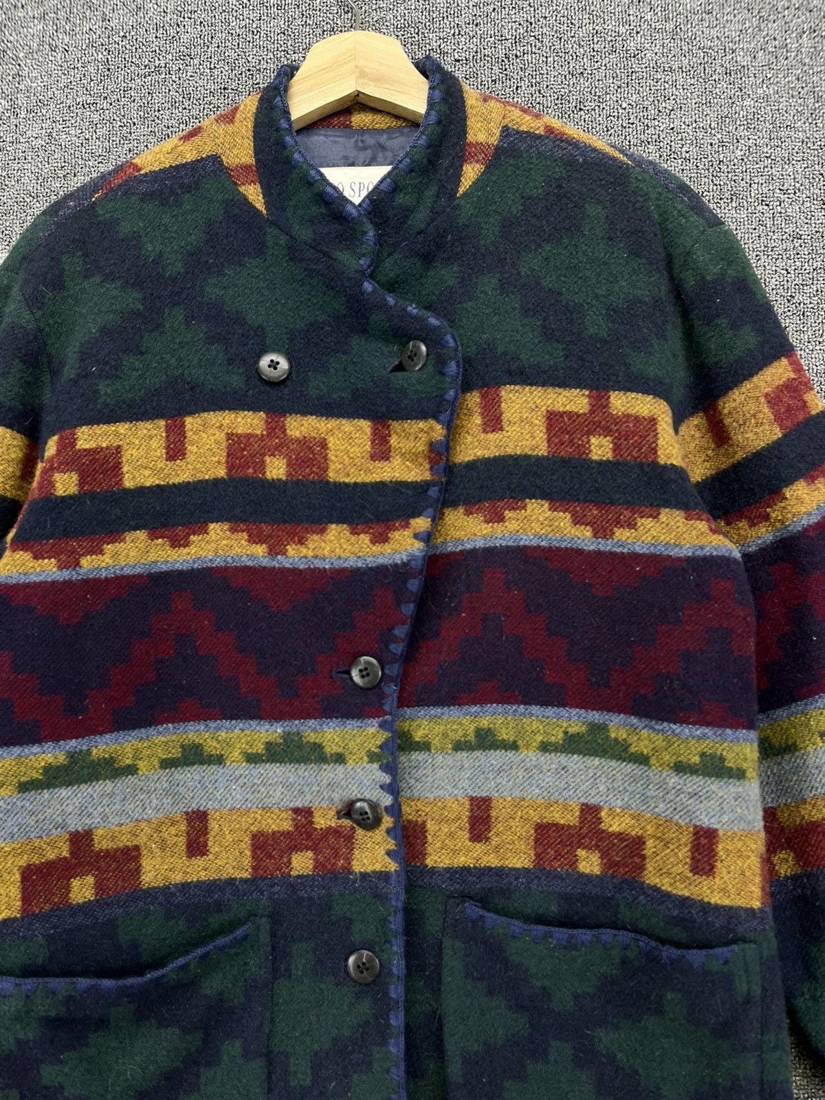 Japanese Brand Vintage Gio Sport Native Navajo Wool Jacket Size L / US 10 / IT 46 - 5 Thumbnail