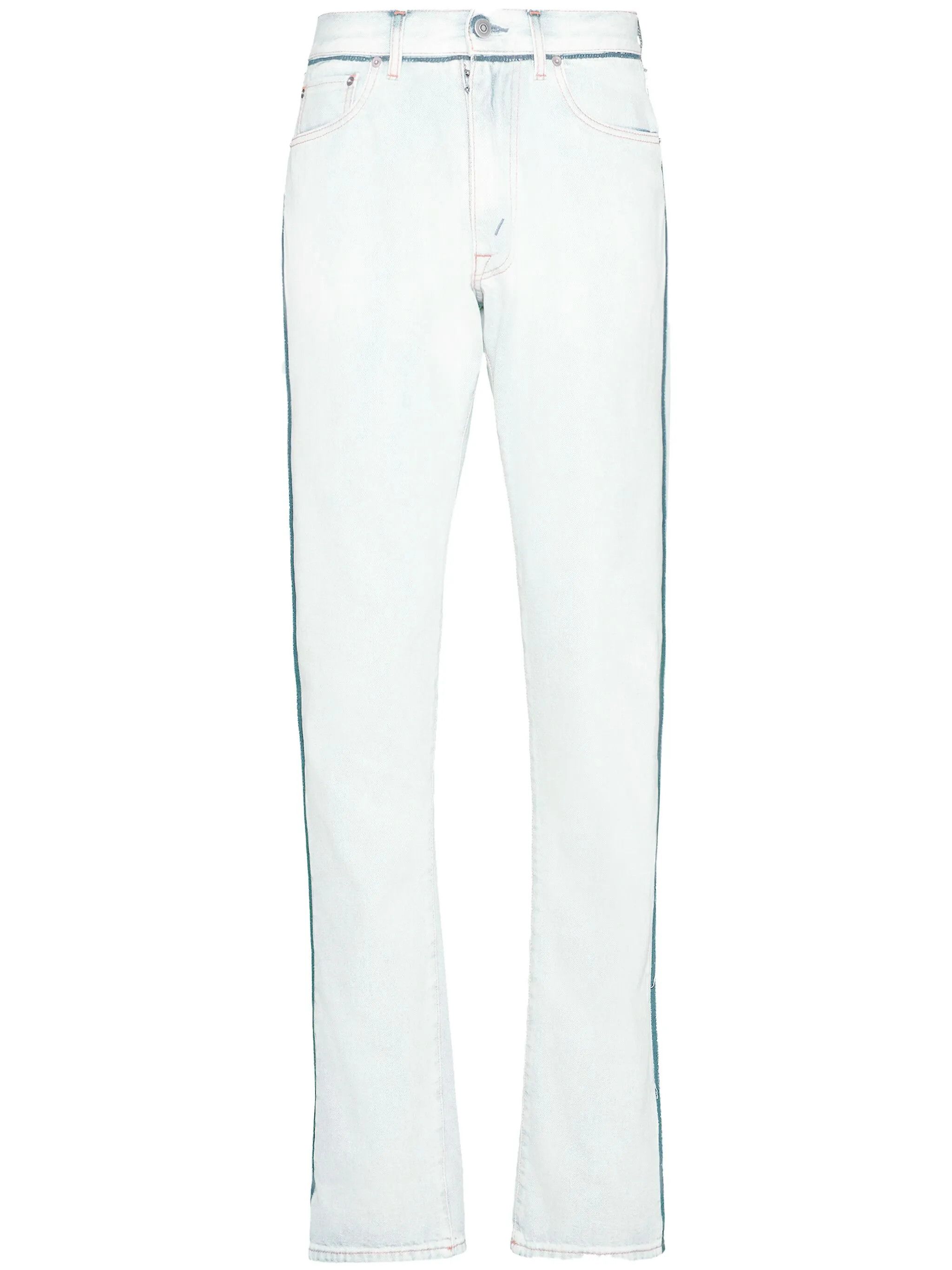 Maison Margiela oc11z0925 Japanese Denim Turn-up Jeans in White/Blue Size US 36 / EU 52 - 1 Thumbnail