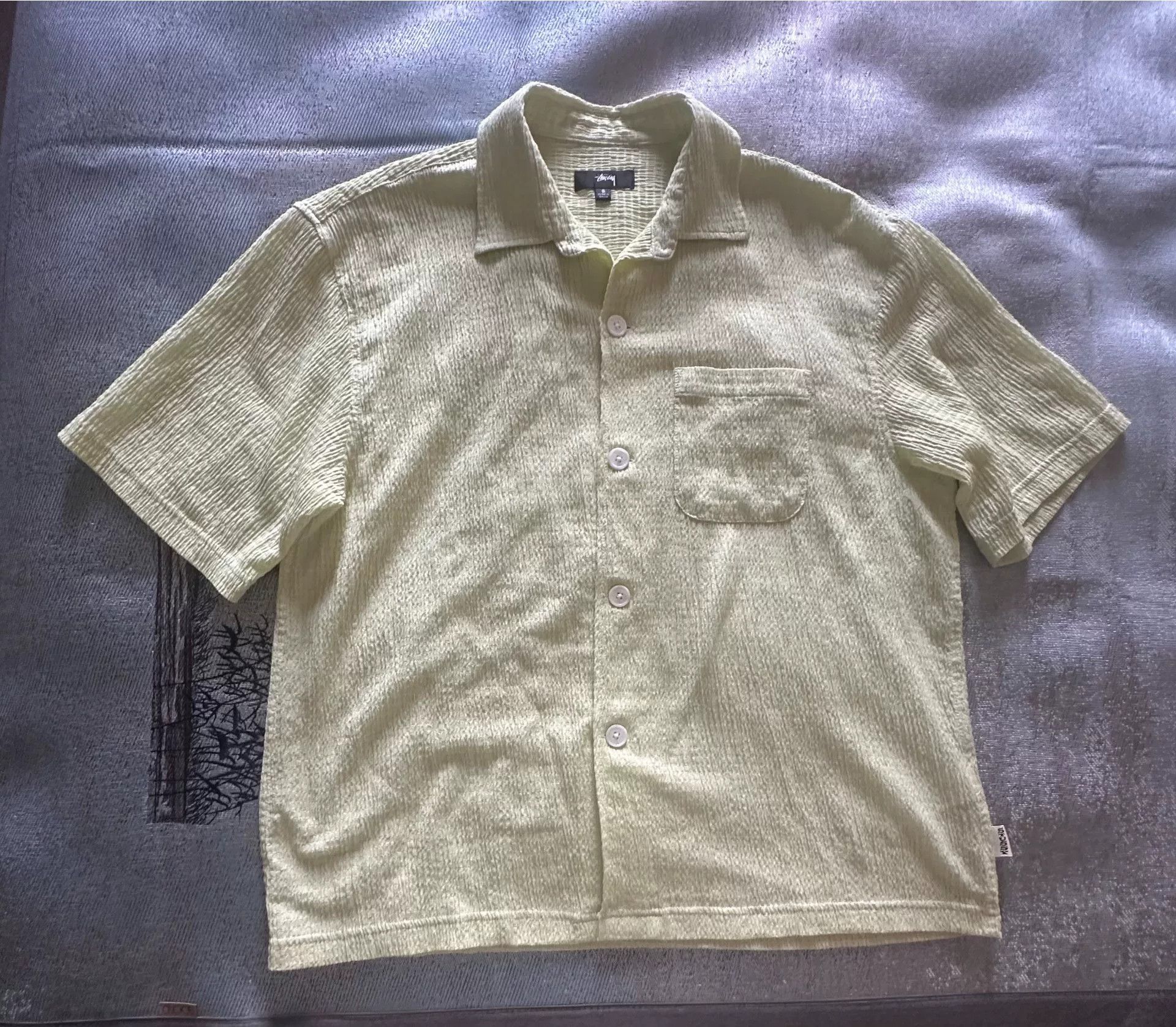 Stussy 24SS Pleated Texture Short Sleeve Shirt