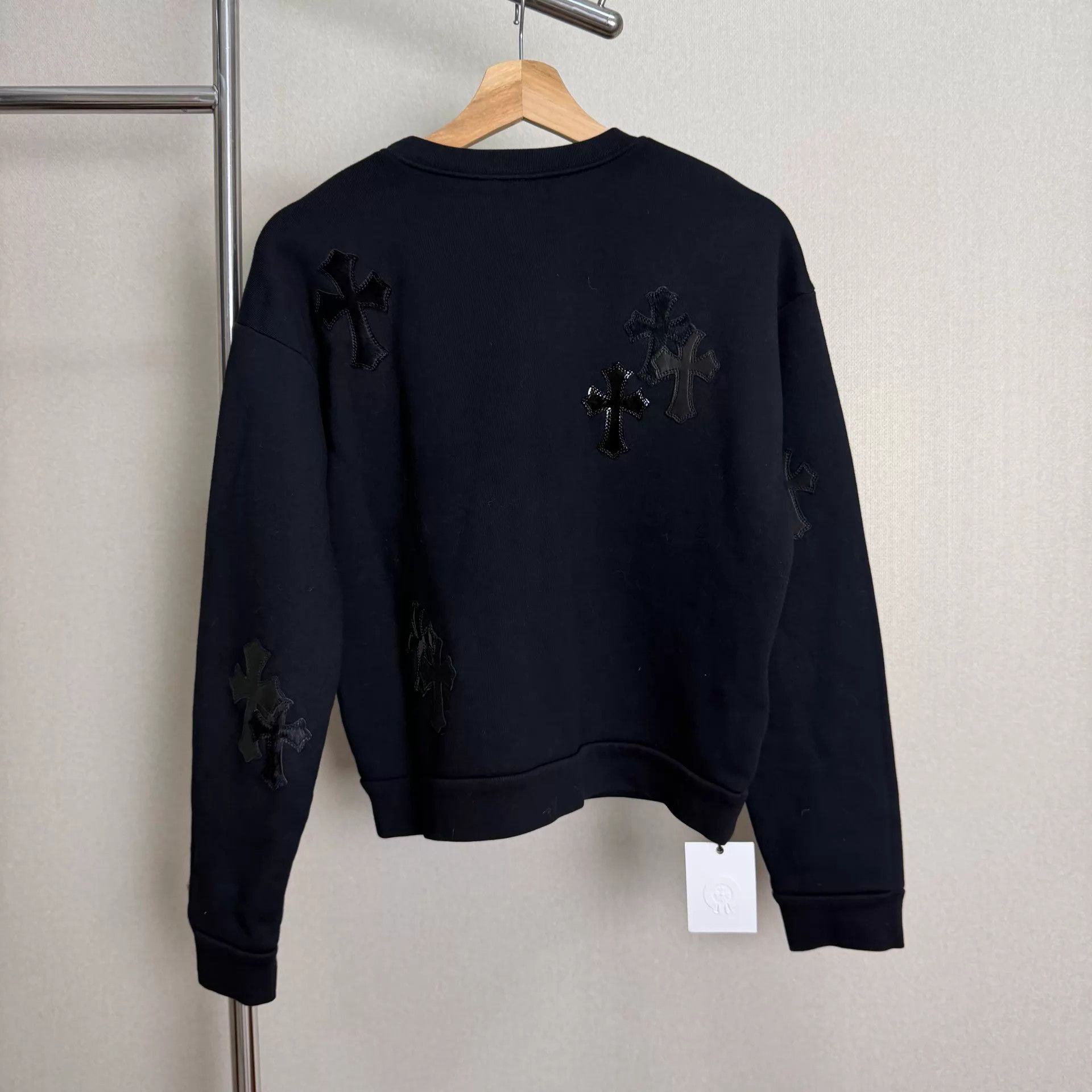 Chrome Hearts Chrome Hearts Black Leather Patch Cross Hoodie XS Size US XS / EU 42 / 0 - 2 Thumbnail