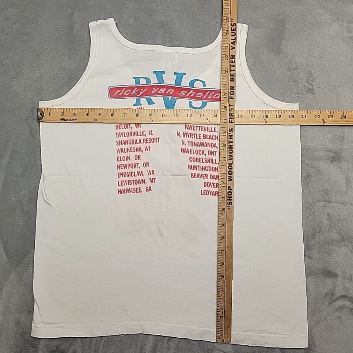 Vintage Ricky Van Shelton Shirt Women L 90s Country Music Single Stitch Made in USA Tank Women L White Cotton Sleeveless Tank Vintage Shirt Mens Girls? Size L / US 10 / IT 46 - 6 Thumbnail