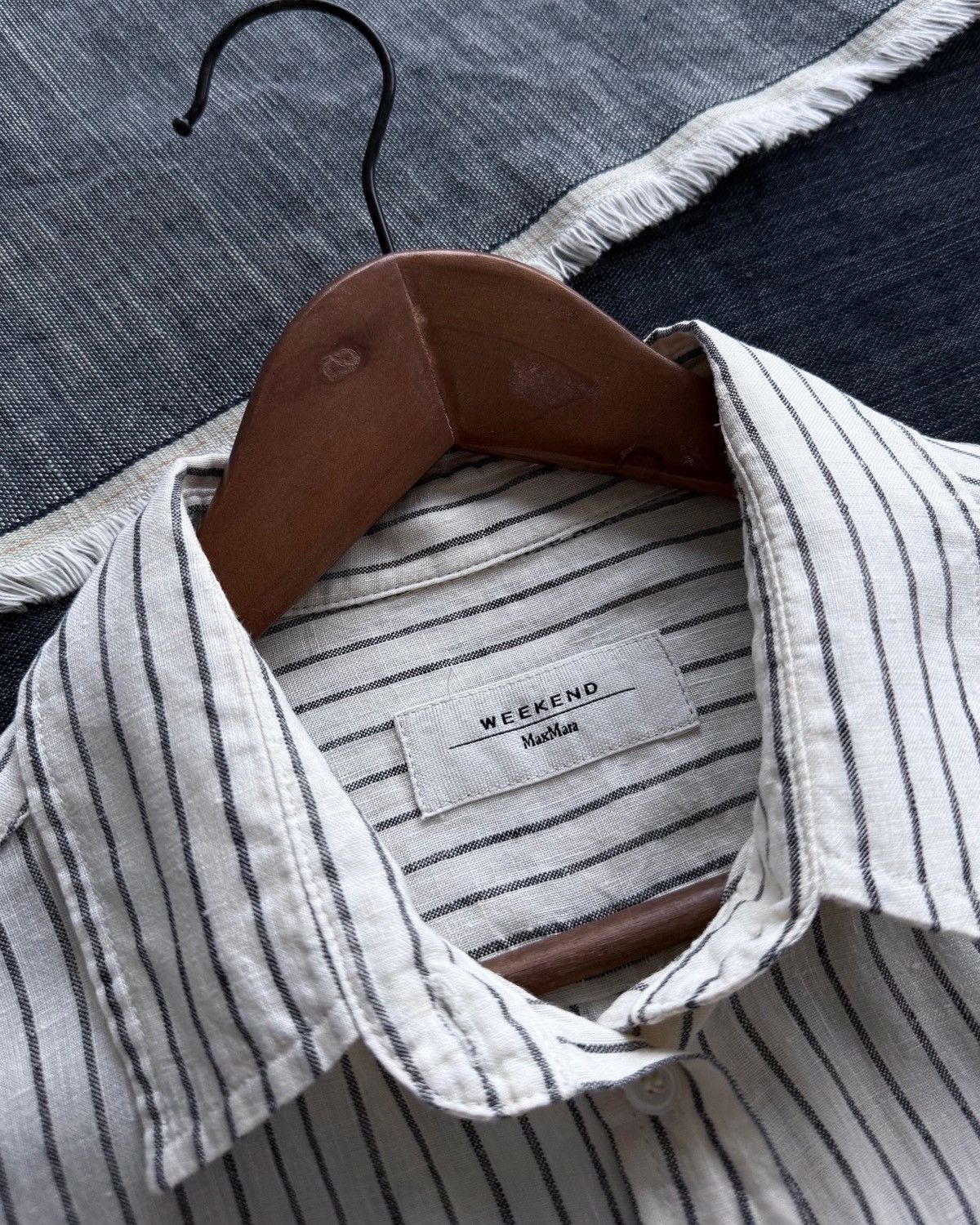Weekend Max Mara MaxMara Linen Stripe Shirt🇮🇹 Size L / US 10 / IT 46 - 2 Thumbnail