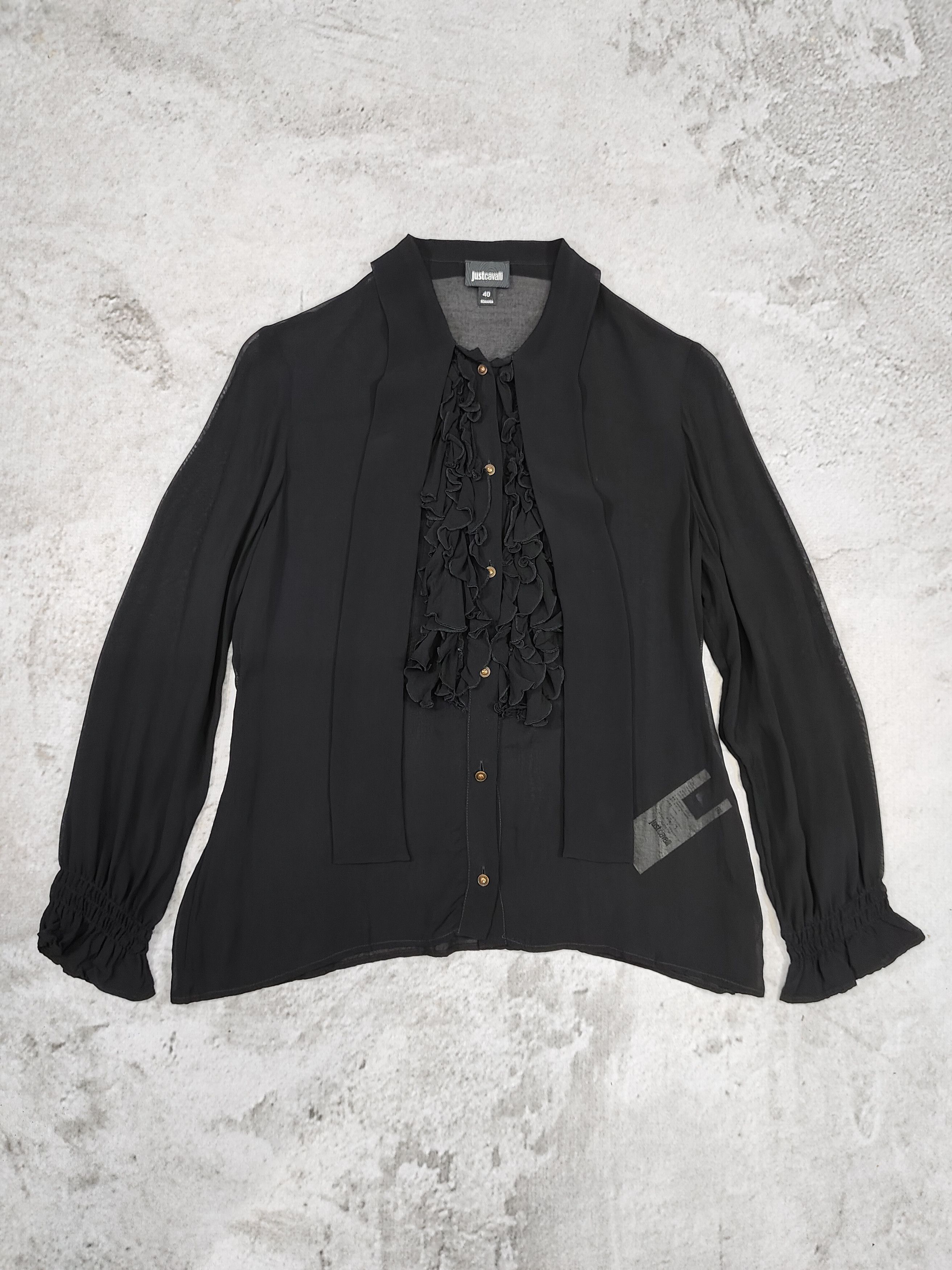 Just Cavalli Just Cavalli- Frill Romantic Sheer Ruffle Gothic Blouses Size L / US 10 / IT 46 - 5 Thumbnail