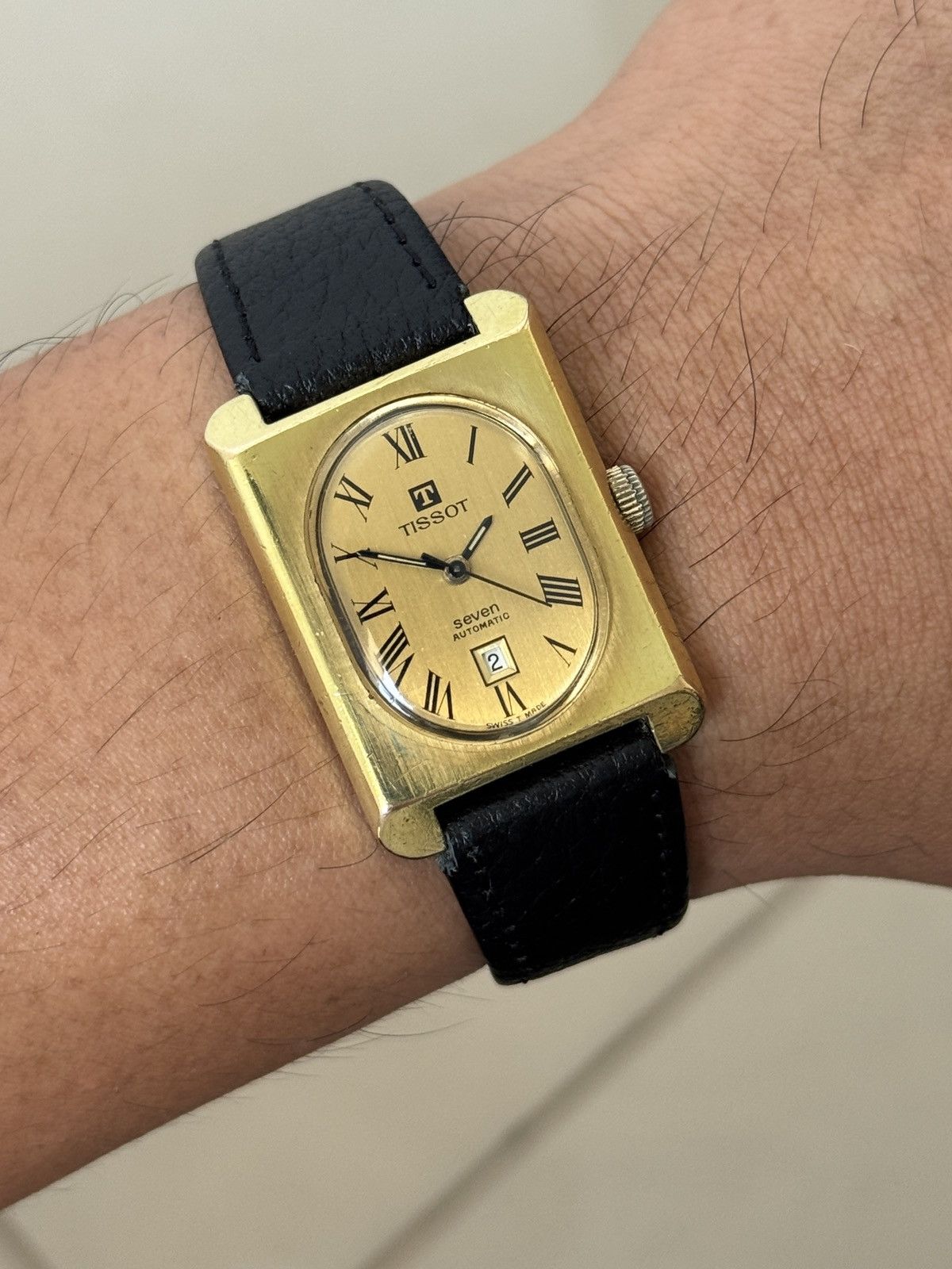 Jewelry x Tissot Vintage Tissot Seven Tank Automatic Watch Ultra in Gold, Men's (Size 26)