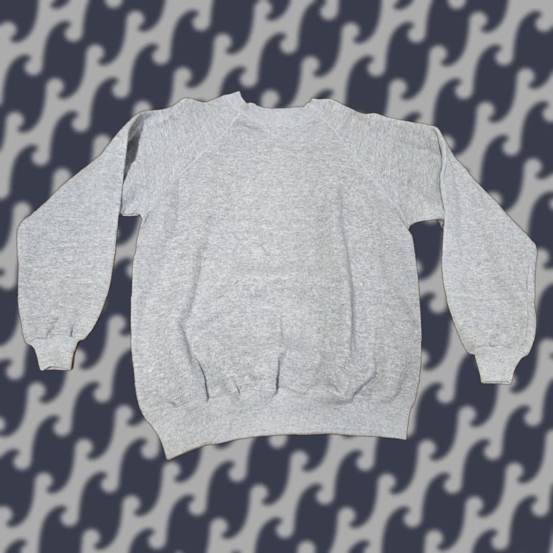 Hanes VINTAGE Hanes Sweatshirt Mens Large Gray Made USA Crewneck Raglan Fleece 90s Size US L / EU 52-54 / 3 - 1 Thumbnail