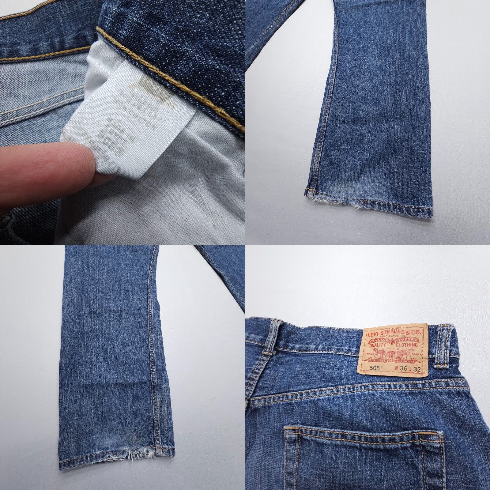 Levi's VINTAGE Levi's 505 Jeans Mens 36 x 32 Dark Fade Straight Regular Denim 5-Pocket 2000s Size US 36 / EU 52 - 8 Thumbnail