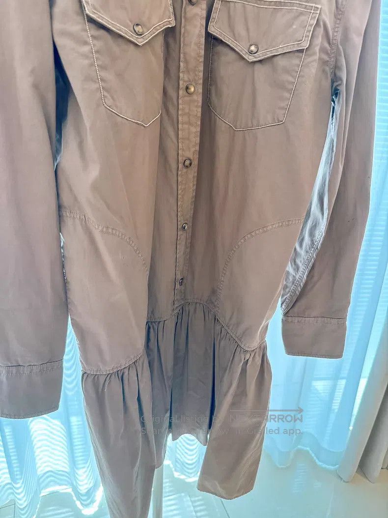 Brunello Cucinelli Brunello Cucinelli Vintage Style Khaki Shirt Dress Size M / US 6-8 / IT 42-44 - 3 Thumbnail