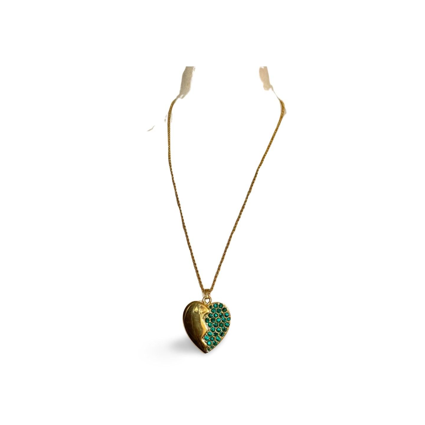 Vintage Yves Saint Laurent chain necklace with heart top