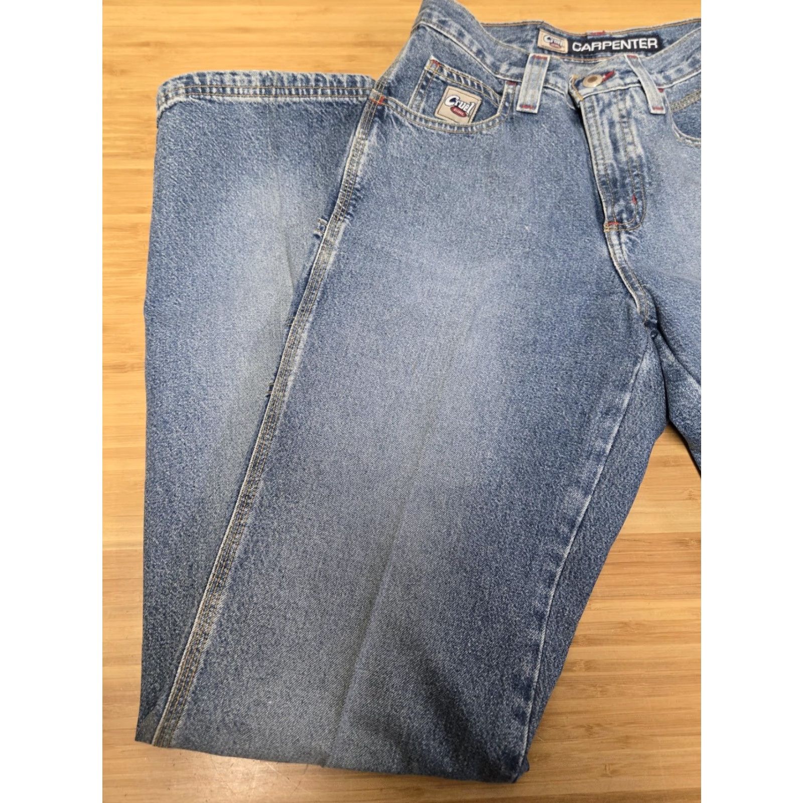 Vintage Cruel Girl Jeans Womens 3 Long Carpenter Denim Pants Blue Utility Workwear Size 26" / US 2 / IT 38 - 5 Thumbnail