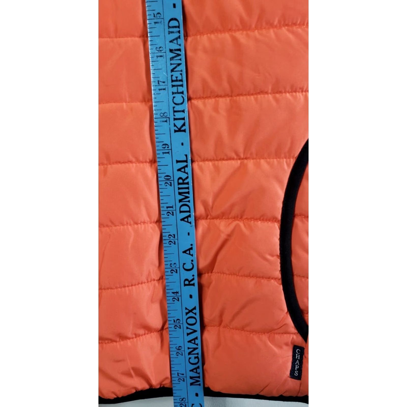 Chaps Chaps Travel Easy Packable Sleeveless Vest Men's Large Orange Quilted Full Zip Size US L / EU 52-54 / 3 - 8 Thumbnail