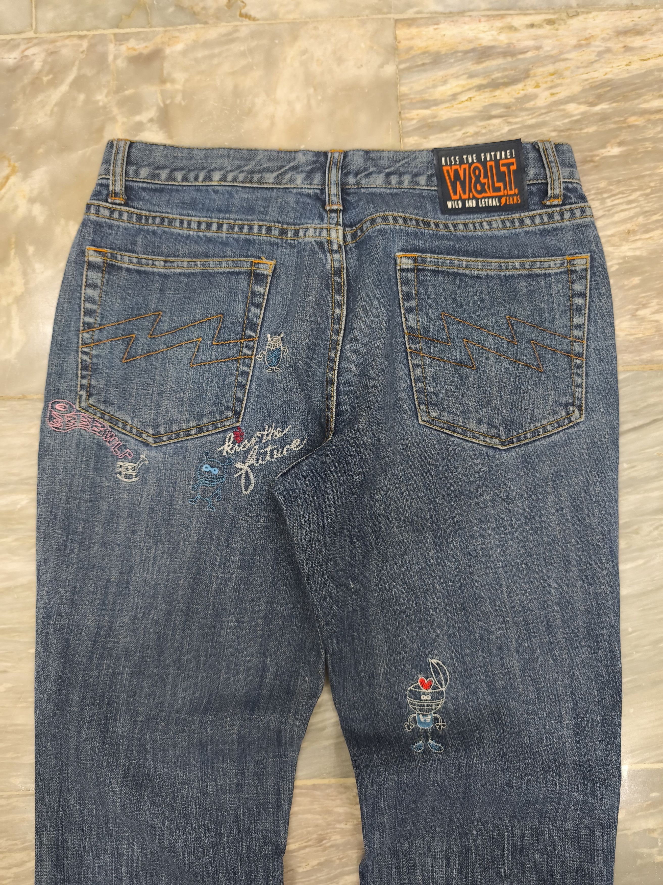 Walter Van Beirendonck Vintage W&LT Embroidery Design Jeans Size 29" - 6 Thumbnail
