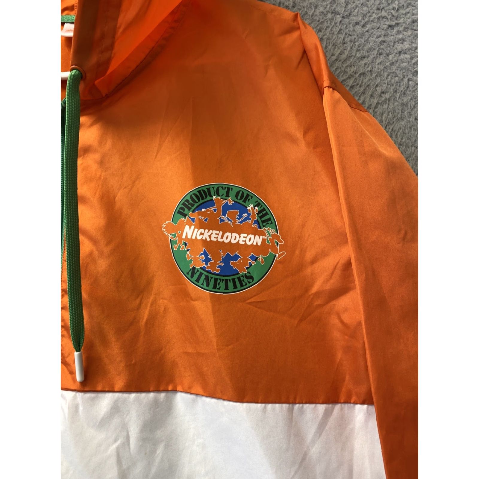 Nickelodeon Nickelodeon Orange Windbreaker Hoodie Jacket Size XL 96-44 Size US XL / EU 56 / 4 - 2 Thumbnail
