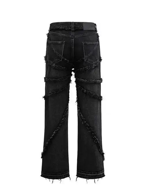 Jean Vintage raw edge distressed washed micro-flare jeans Size US 32 / EU 48 - 2 Thumbnail