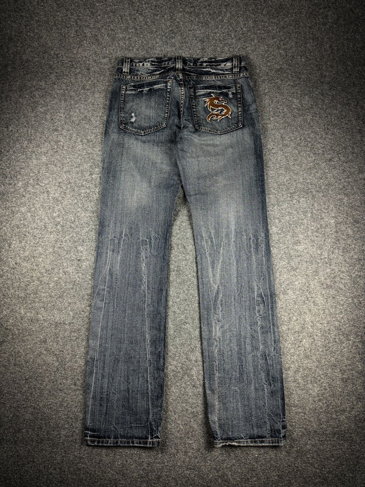 Japanese Brand Vintage distressed denim emroidered swag pants y2k denim Size US 34 / EU 50 - 1 Thumbnail