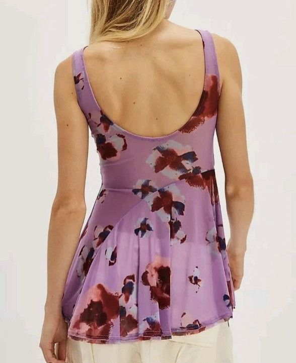 Free People Free People Chrissy Floral Tank Lavender Twilight Combo S Size S / US 4 / IT 40 - 2 Thumbnail