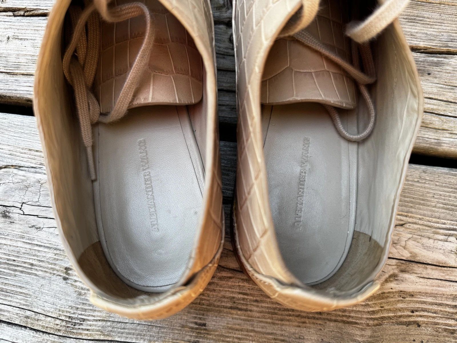 Alexander Wang 2014 Ingrid Lace Up Oxford Almond Croc Shoes Size US 9 / IT 39 - 7 Thumbnail