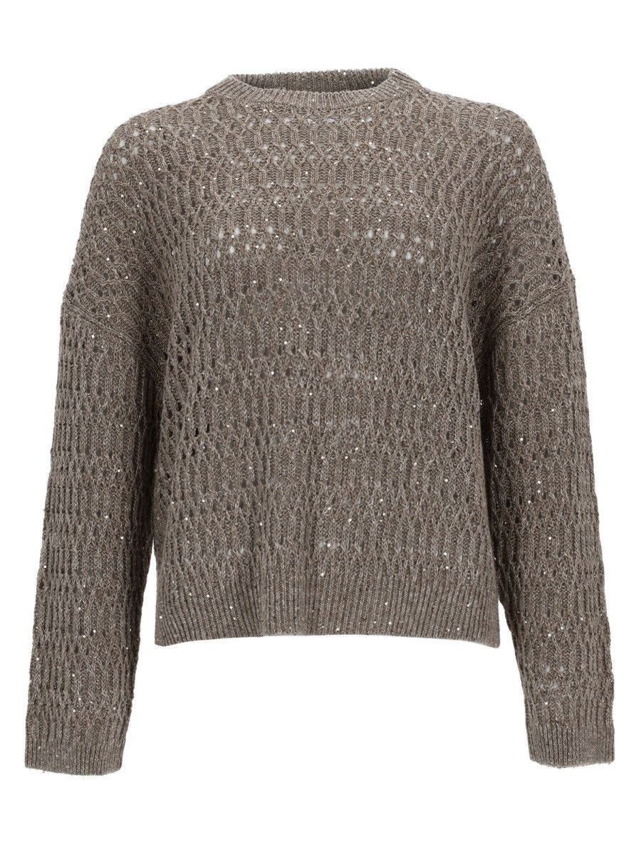Brunello Cucinelli BRUNELLO CUCINELLI LINEN KNITWEAR - DOVE Size L / US 10 / IT 46 - 1 Thumbnail