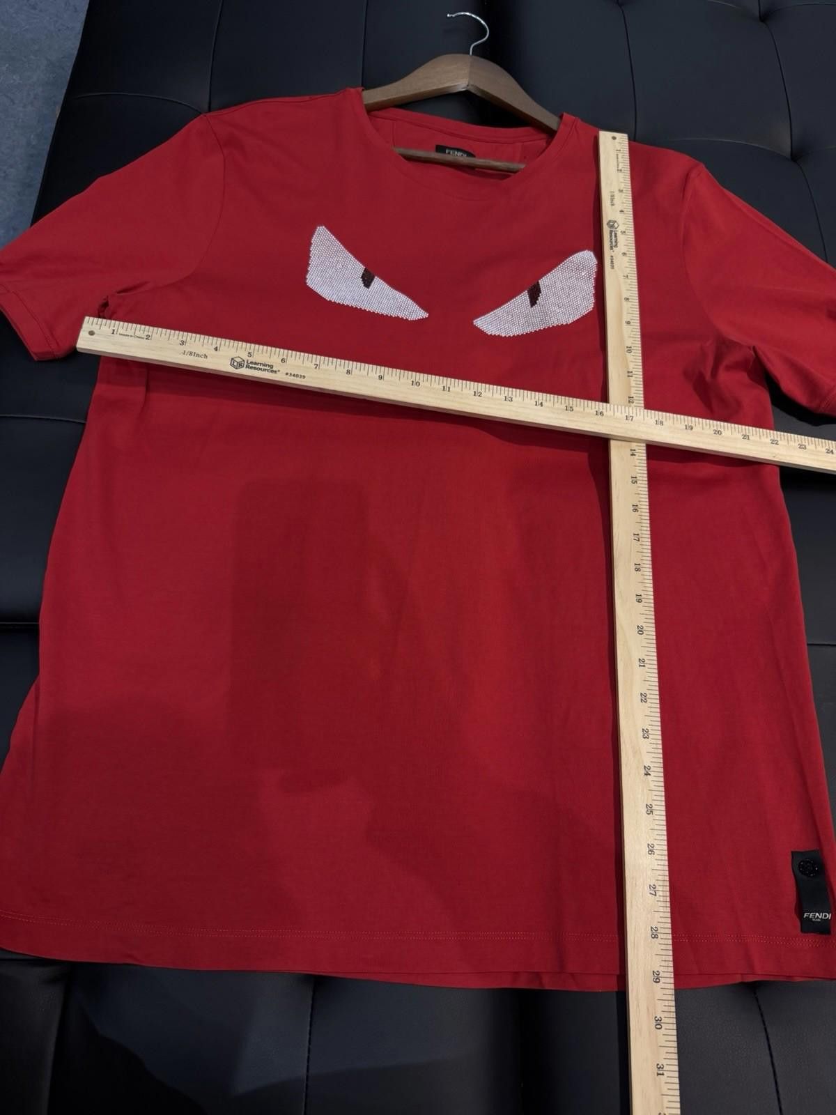 Fendi FENDI Men's Size- (58) Red Cotton Silver Eyes T-Shirt $700 Size US XL / EU 56 / 4 - 12 Thumbnail