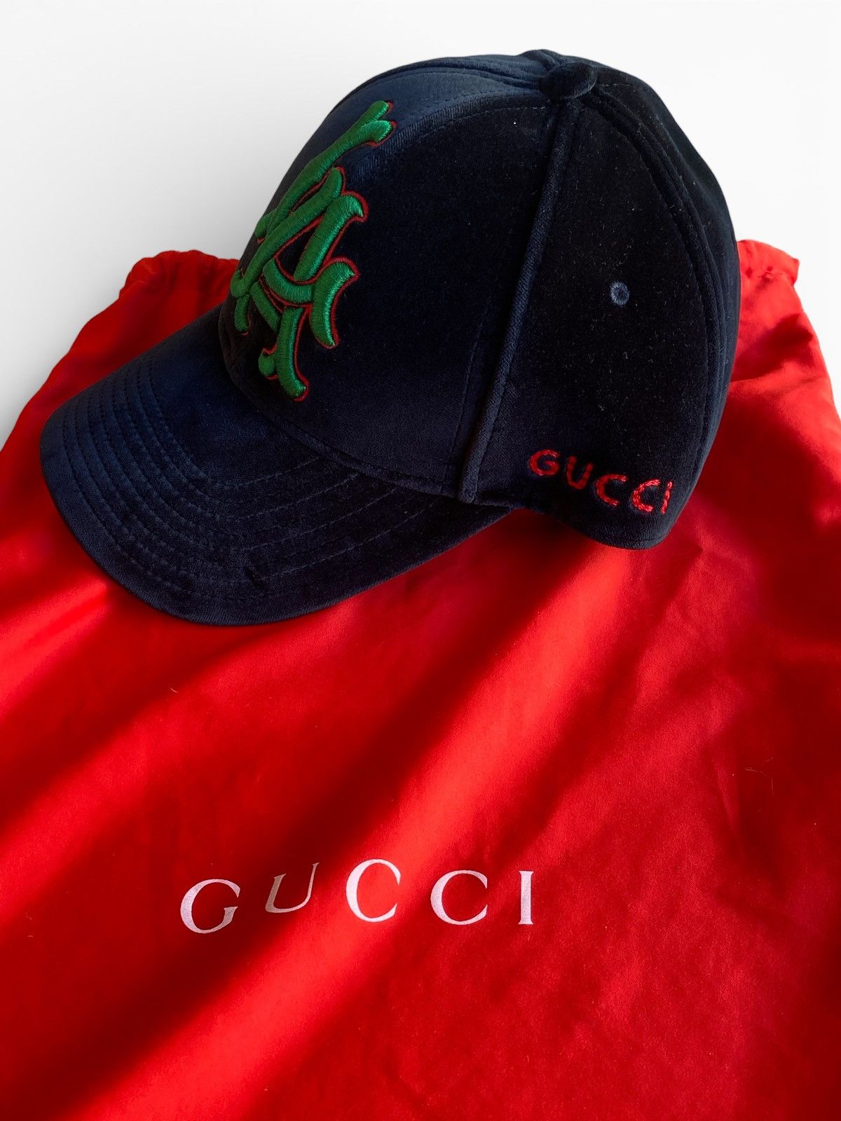Gucci Gucci Velvet Baseball Cap Hat Size ONE SIZE - 2 Thumbnail