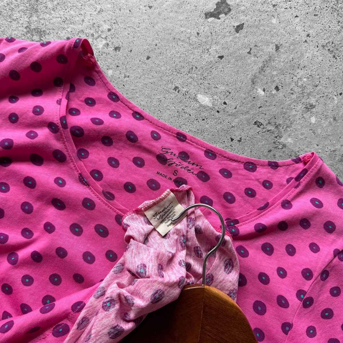 Gudrun Sjoden Gudrun Sjoden Womens Pink Polka Dot Short Sleeve T-Shirt Size S / US 4 / IT 40 - 3 Thumbnail