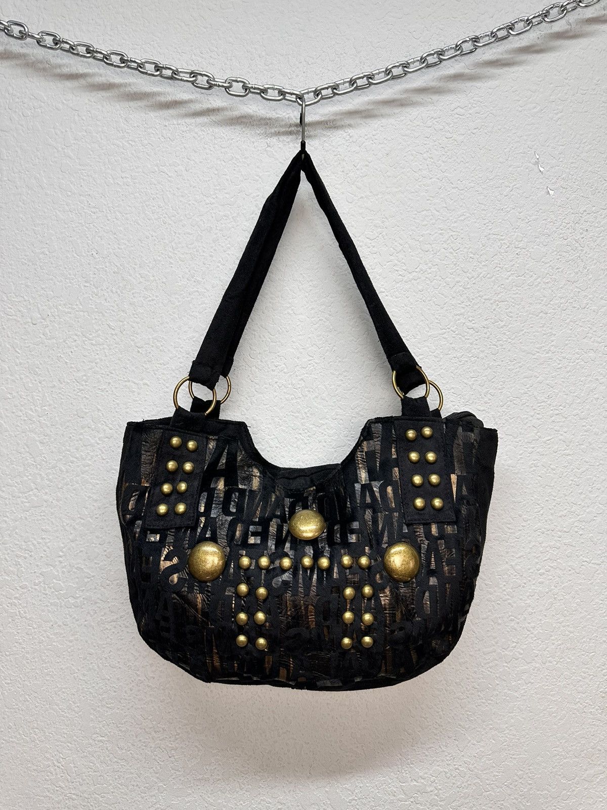 Just Cavalli Rundholz Black Studded Tote Shoulder Bag 30x40cm Size ONE SIZE - 2 Thumbnail