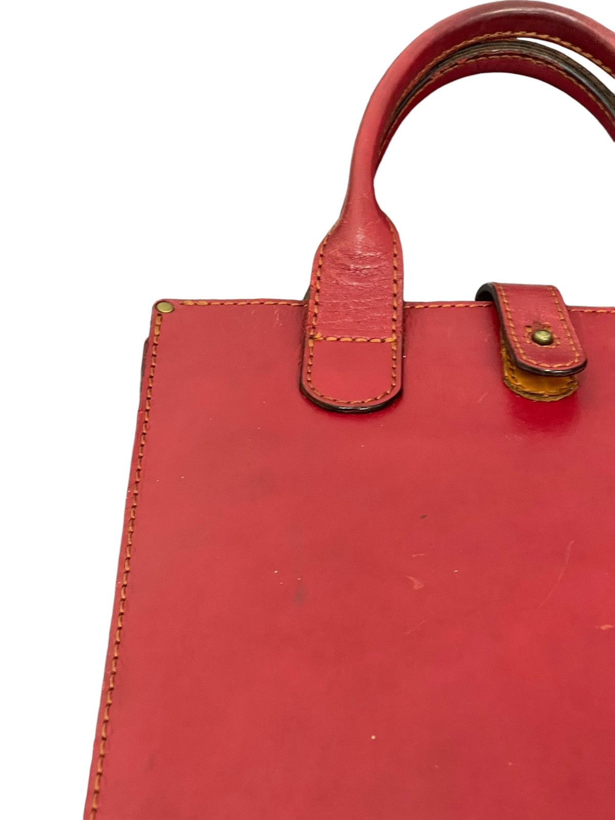 Leather Full Leather Thick Sunface Tote Bag 1🟩0 Size ONE SIZE - 8 Thumbnail