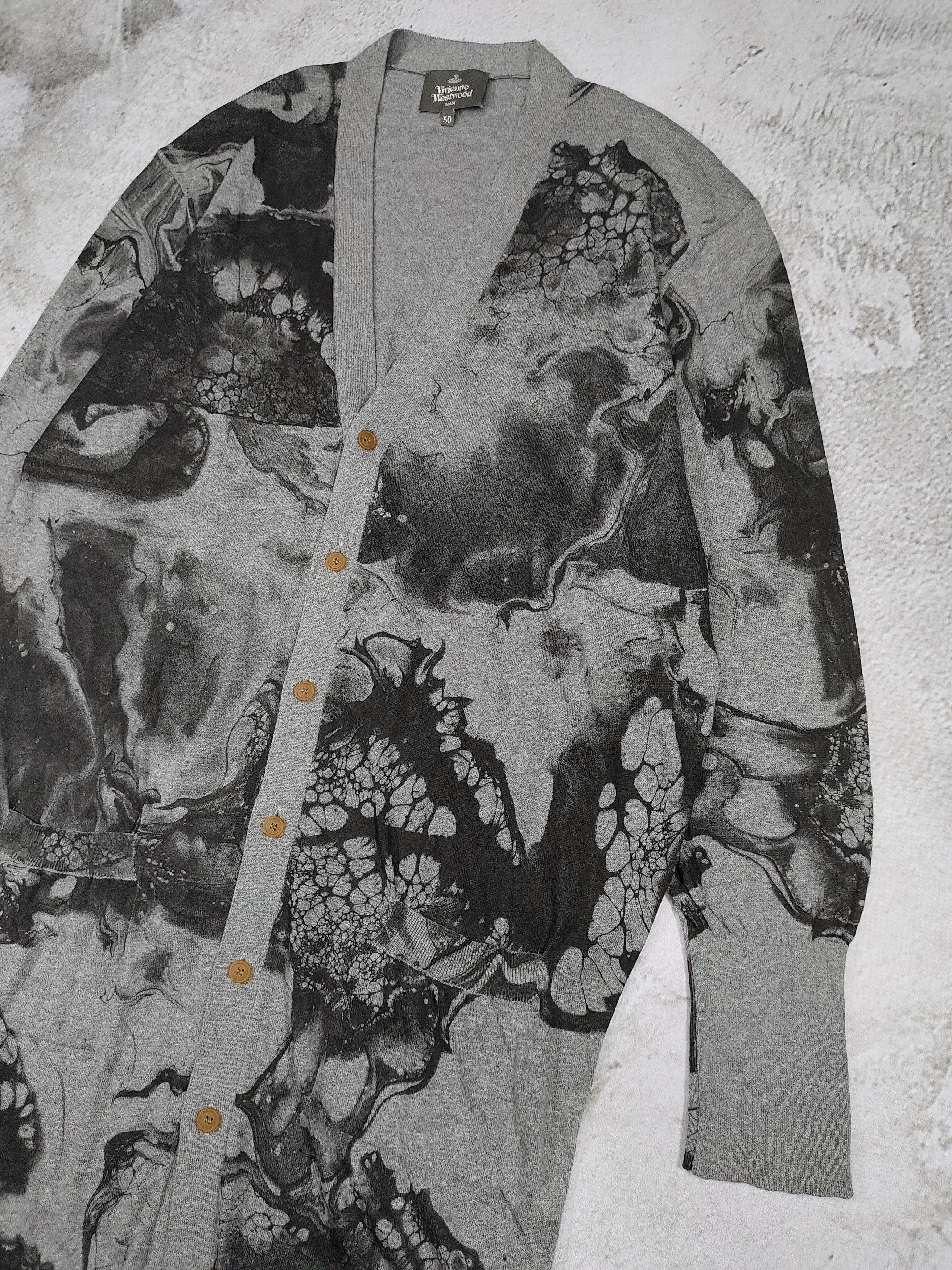 Vivienne Westwood Vivienne Westwood Man- Abstract Ink Art Silhouette Cardigan Size US L / EU 52-54 / 3 - 3 Thumbnail