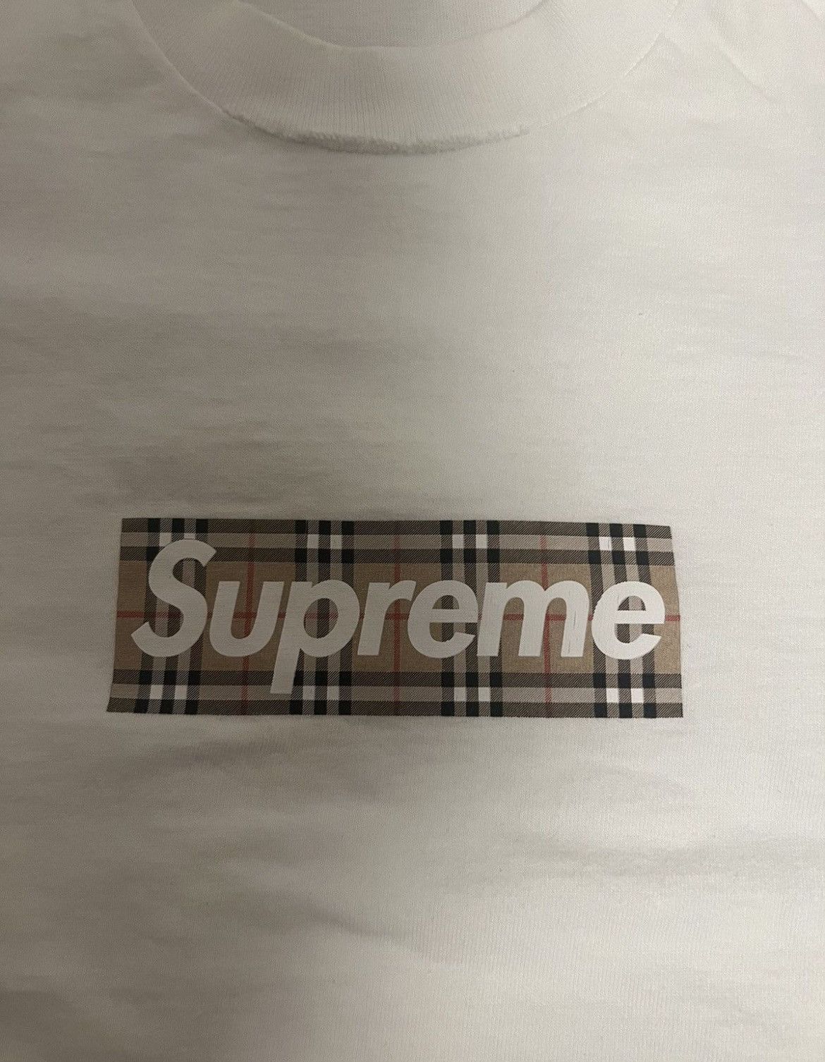 Supreme Supreme Burberry Box Logo Tee White Size Small Size US S / EU 44-46 / 1 - 2 Thumbnail