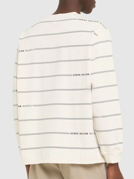 Stone Island o1lsvrm0425 Crewneck Striped Sweatshirt in Ivory Size US S / EU 44-46 / 1 - 4 Thumbnail
