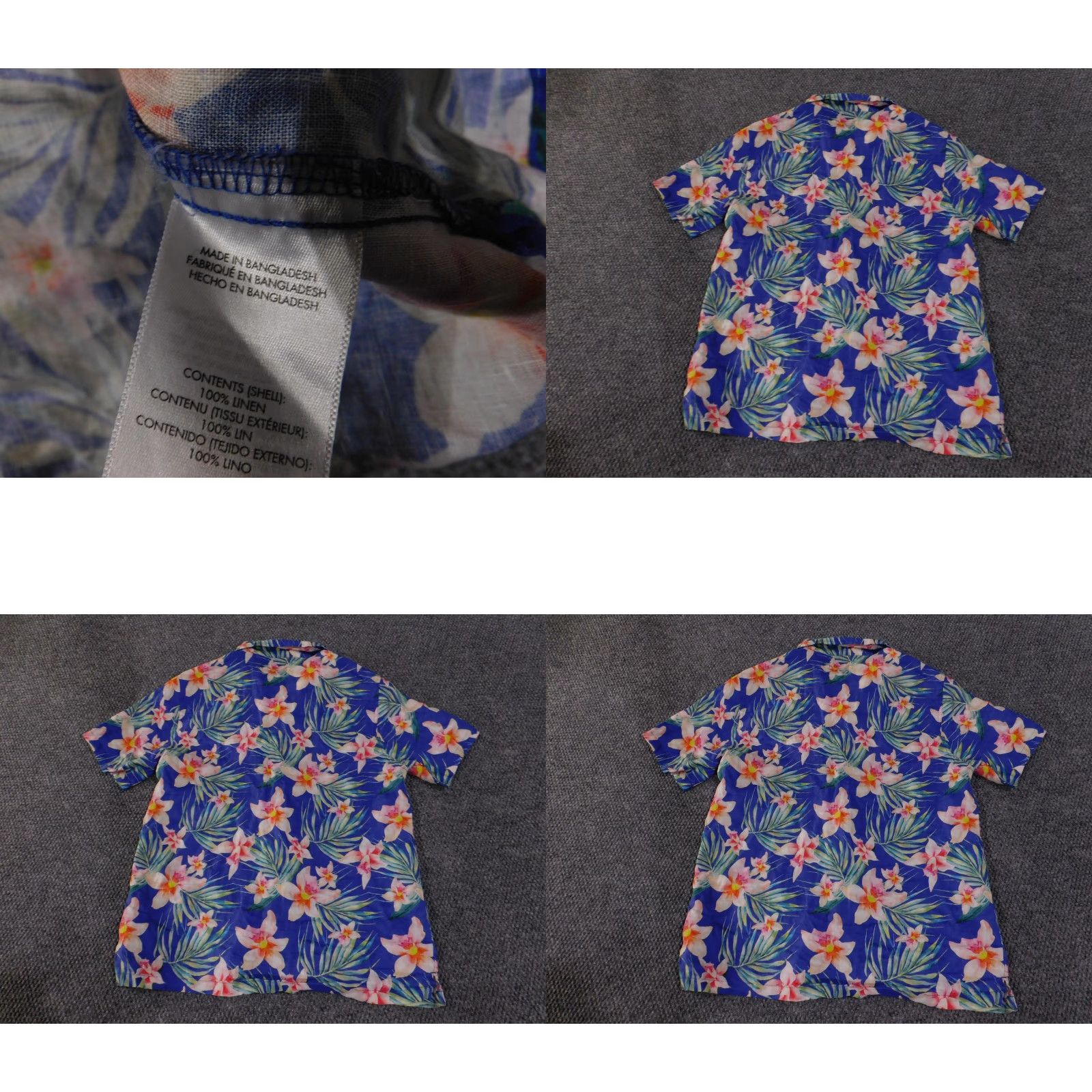 Onia Onia Shirt Mens M Blue Linen Hawaiian Aloha Floral Button Up Resort Camp Size US M / EU 48-50 / 2 - 8 Thumbnail