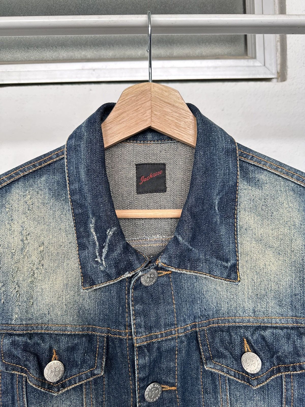 JACKROSE 00's JACKROSE trucker distressed denim jacket Size US M / EU 48-50 / 2 - 12 Thumbnail