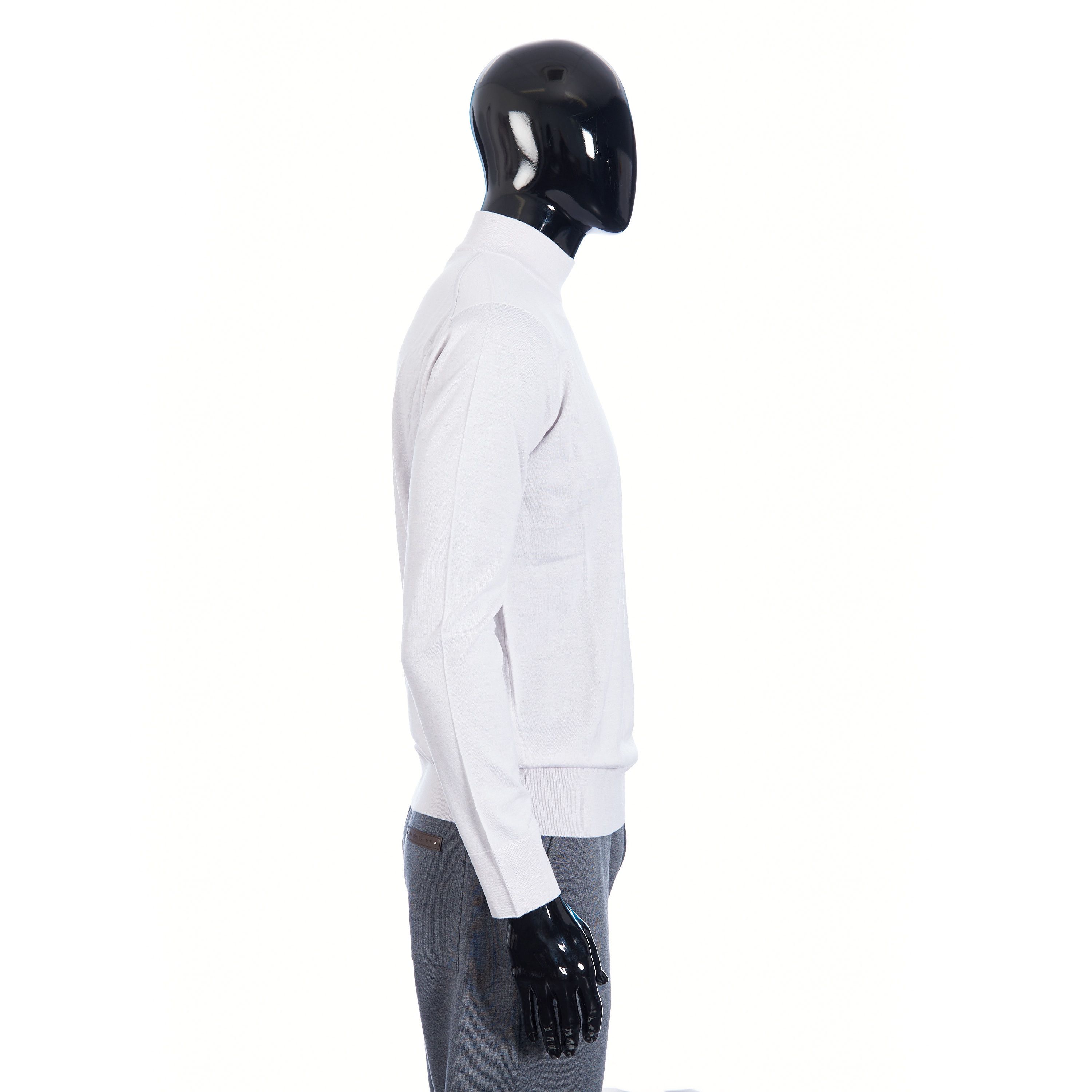 Loro Piana Lupetto Sweater Mock Neck In Ice White Wish Wool Size US M / EU 48-50 / 2 - 7 Thumbnail