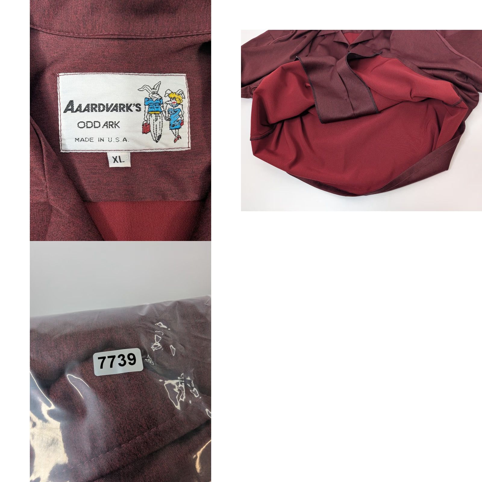 Vintage VINTAGE Aaardvarks Button-Front Shirt XL Burgundy Men’s Pajama Top Long Sleeve 1970s Size US XL / EU 56 / 4 - 8 Thumbnail