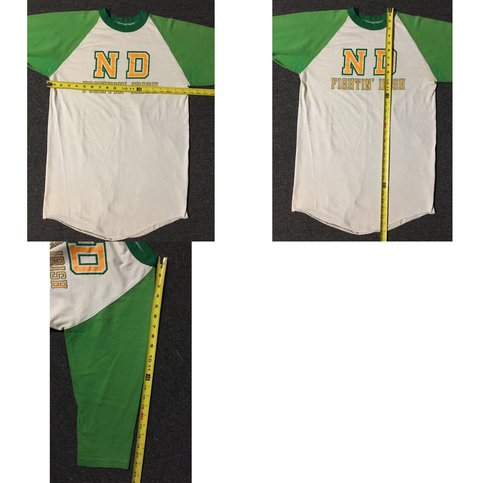 Vintage VINTAGE Notre Dame Fighting Irish Distressed Raglan Shirt M NOS Faded Green College 80s 90s USA Mens Shirt Size US M / EU 48-50 / 2 - 8 Thumbnail