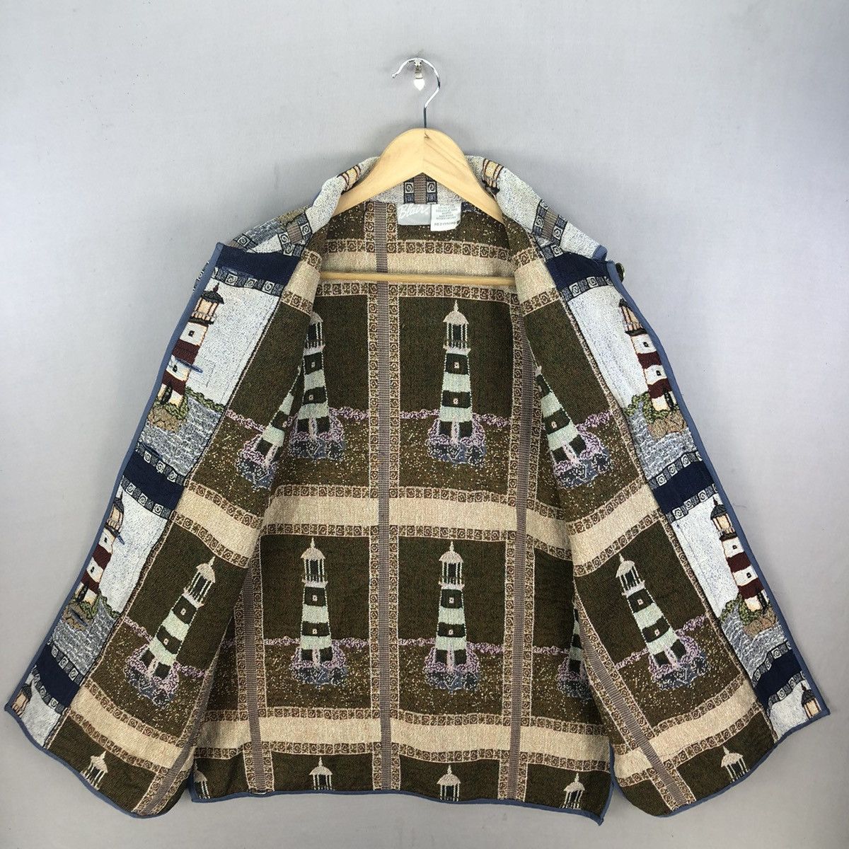 Blair Vintage 2000s Blair Light House Motif Button Up Twill Jacket Size M / US 6-8 / IT 42-44 - 5 Thumbnail