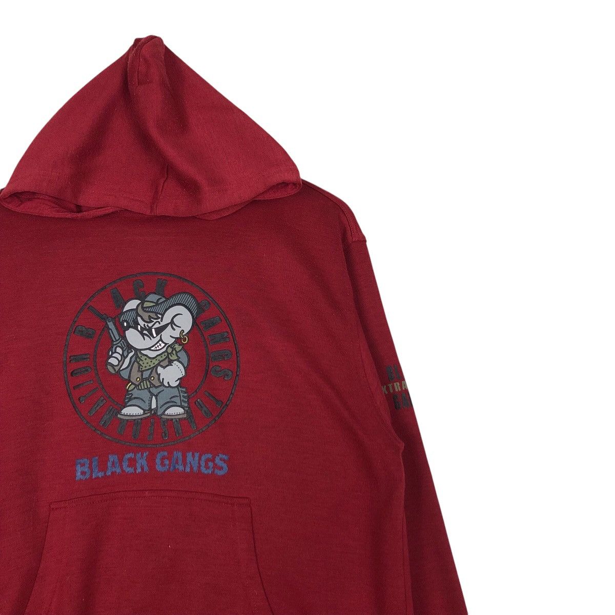 Japanese Brand × Vintage Vintage Black Gang Japanese Brand Hoodie Medium Size US M / EU 48-50 / 2 - 5 Thumbnail