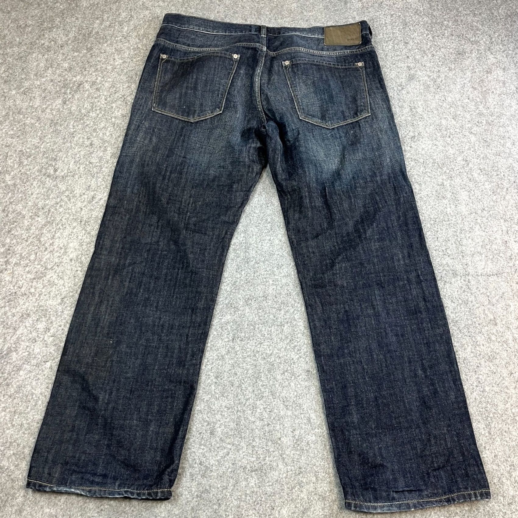 Hugo Boss HUGO BOSS Jeans Straight 38 30 Dark Wash Blue 100% Cotton Leather Patch Denim Vintage No Size US 38 / EU 54 - 2 Thumbnail