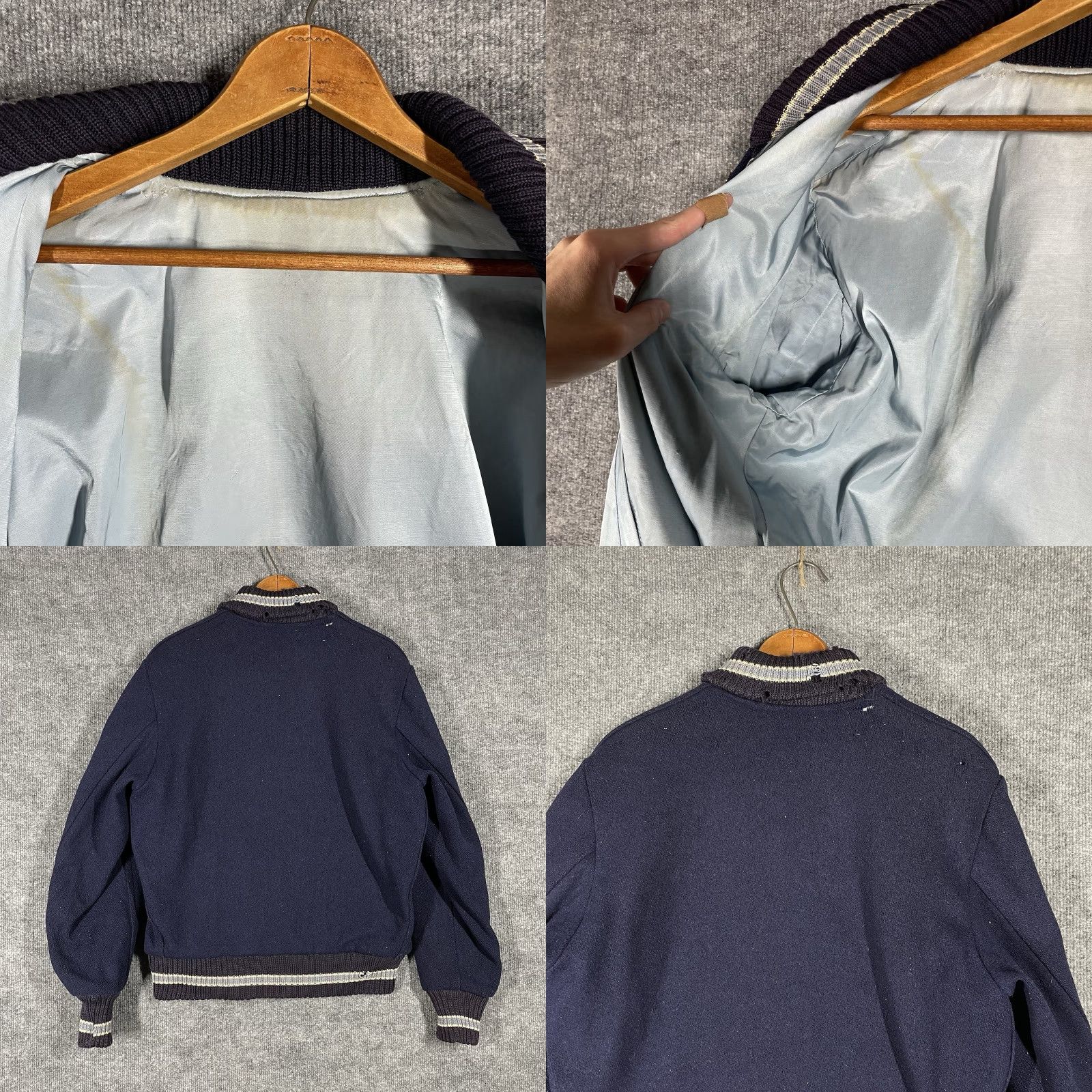 Vintage VINTAGE Albion Knitting Mills Stadium Jacket Mens Size S Wool 50s Blue Rockabilly Decade 1950s Varsity Letterman Size US S / EU 44-46 / 1 - 9 Thumbnail