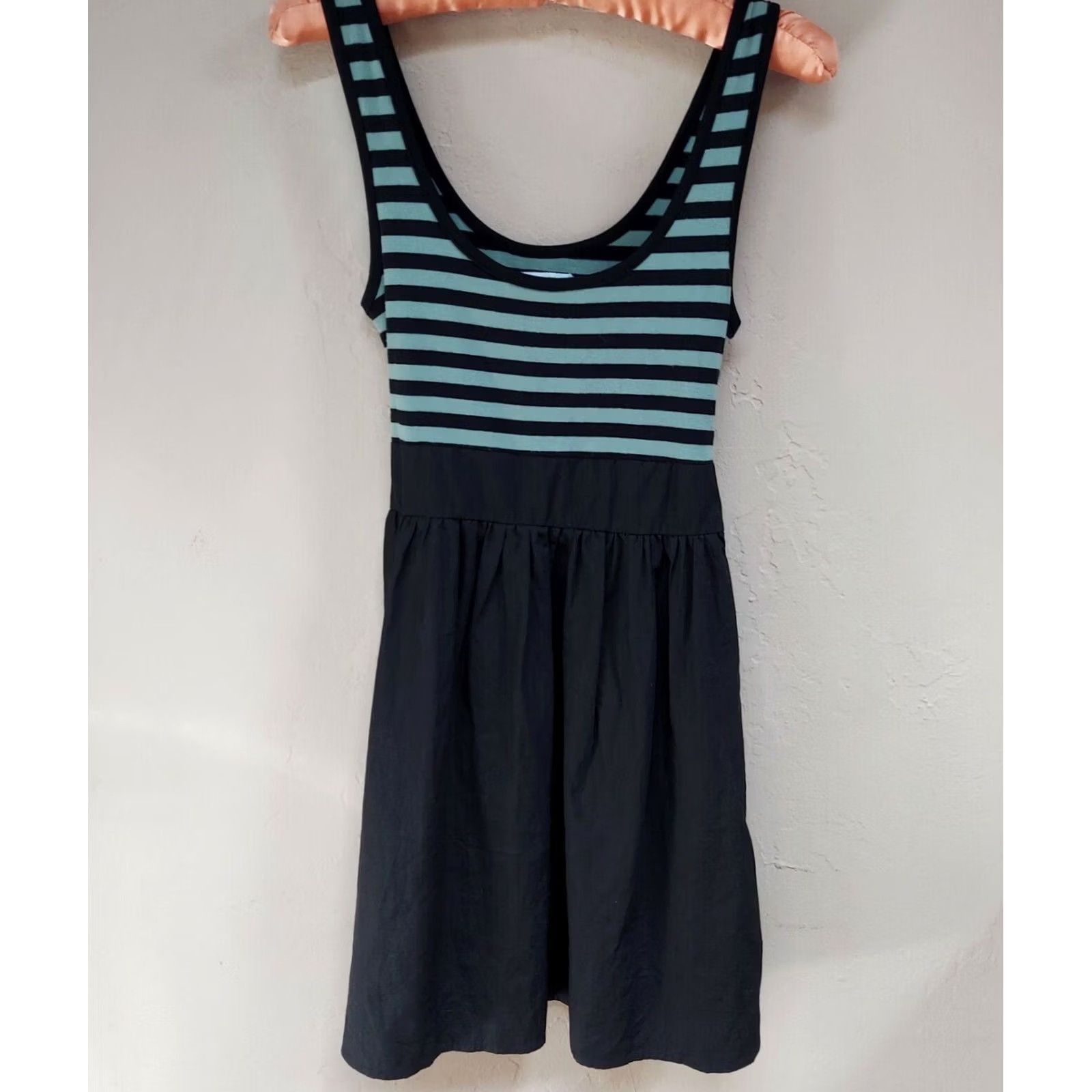 Vintage Kimchi Blue Womens Small Mini Dress Belted Sleeveless Striped Blue Black Dress Ready-to-Wear Shirt? Size S / US 4 / IT 40 - 2 Thumbnail