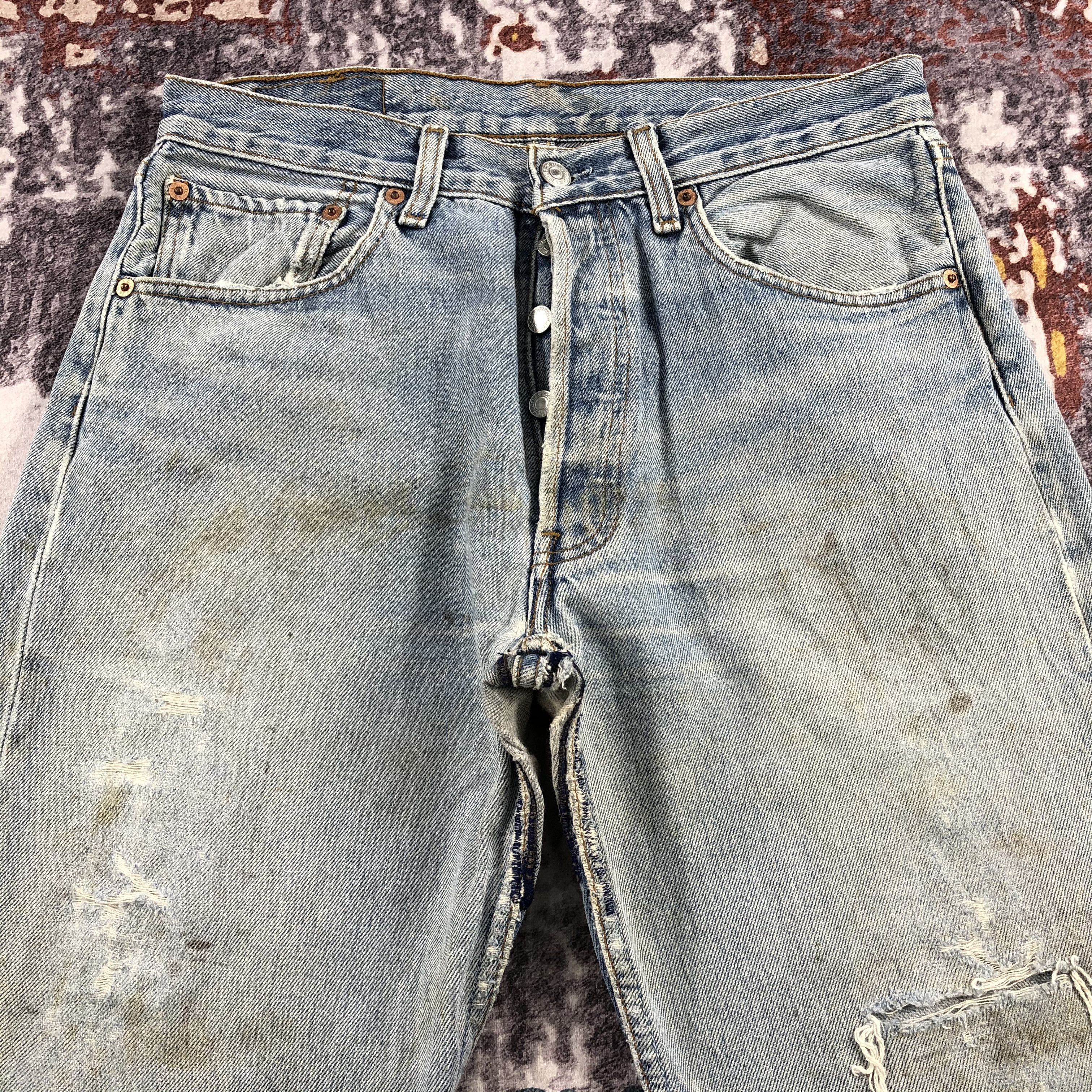 Levi's 90s Vintage Light Wash Levis 501 Jeans-JM2188 Size US 31 - 3 Thumbnail